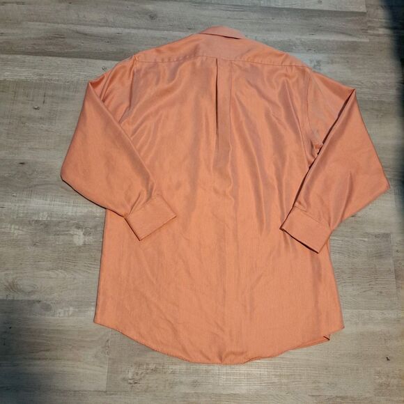 Stafford Men's Size 16 32/33 Shirt Long Sleeve Button Down Wrinkle Free Orange - Picture 2 of 10